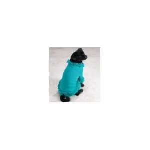 Dog Sweater   Stretch Knit Pet Sweater with Fringe   Mineral Blue   X 