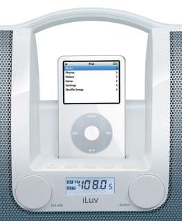 iLuv i552 Portable Audio System with Radio and Dock for iPod (White)