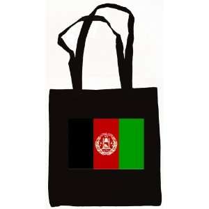 Afghanistan Flag Canvas Tote Bag Black