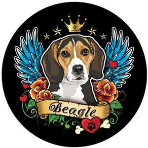 Winged Beagle With Crown Car Magnet***  