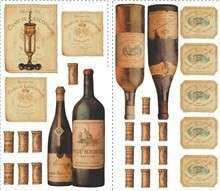 Huge Set 56 Wine Tasting Wall Decals Grapes Corks Labels Vino Decor 