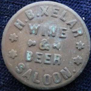42 Civil War Token CWT 1863 H B Xelar wine and beer saloon  