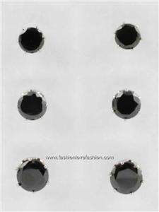 4PS CZ MAGNETIC ROUND CLEAR EARRINGS STUDS 4 5 6 7MM  