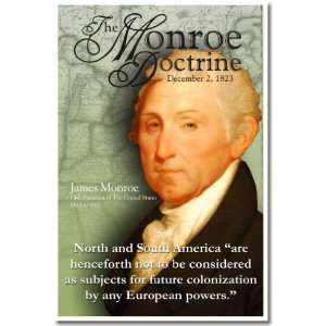  American History The Monroe Doctrine, Classroom Poster 