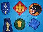   WWII US Army Division Patches 8th,45th,66th,​77th,87th, and 88th