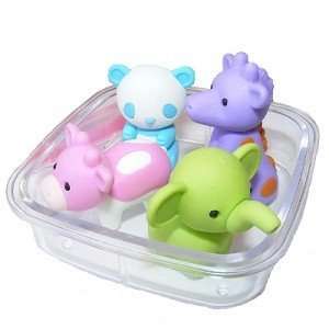  4 Zoo Erasers in Pink Box Toys & Games