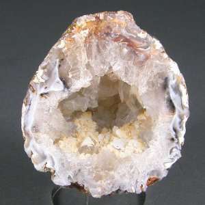 Agate Crystal Druze Geode Half with a Polished Face   (AG114)
