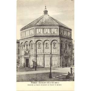 1910 Vintage Postcard Baptistery Florence Italy