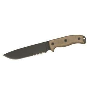 Ontario Knife Company RAT 7 Knife with Serrated D2 Steel 