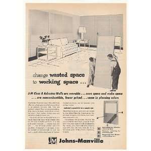   Johns Manville Class A Asbestos Movable Walls Print Ad