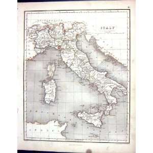   Antique Map 1855 Italy Sicily Sardinia Corsica
