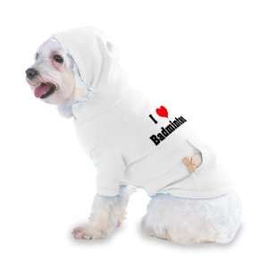  I Love/Heart Badminton Hooded (Hoody) T Shirt with pocket 