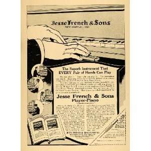  1916 Ad Jesse French Player Piano Music Instrument WWI 