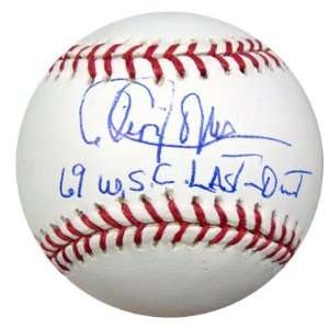 Cleon Jones Autographed Baseball   69 WSC Last Out PSA DNA 