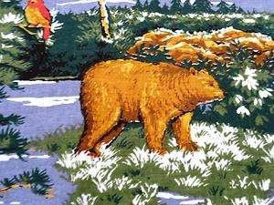 New Beavers Bears Fabric BTY Log Cabin Wilderness  