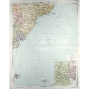    BACON MAP 1894 SOUTH AMERICA RIO JANEIRO ARGENTINA