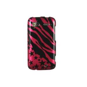  HTC Sensation 4G Graphic Case   Hot Pink Zebra With stars 