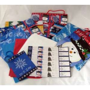  Holiday Gift Bags Tags Tissue Paper & Flat Gift Wrap Set 