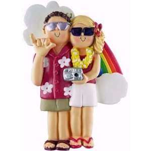  Brown & Blonde Vacation Couple Christmas Ornament Sports 