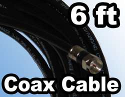 foot RG 6 Black COAXIAL CABLE RG6 Coax Satellite TV  