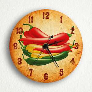 Southwestern Chili Peppers 6 Silent Wall Clock  