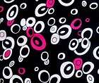 Midnight Black & Hot Pink Party Bubbles Design Sew Quil