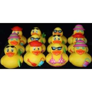  ~ 12 ~ Swimming Pool Rubber Ducky Toys ~ 2 Inch Vinyl 