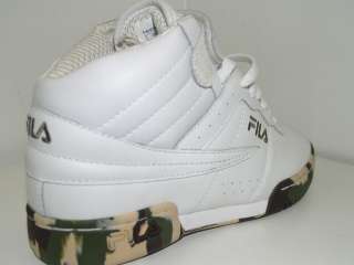 Fila F 13 White/Camouflage Leather/Synth Shoe Sz 3.5 12  