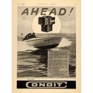  1928 Ad Condit Electrical Mfg. Oil Circuit Breaker Boat 