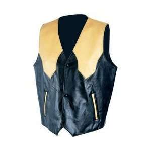   Pebble Grain Genuine Leather Western Style Vest Full Lining GFVWOS XL