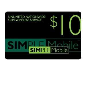  Simple Mobile $10 Airtime Card Cell Phones & Accessories
