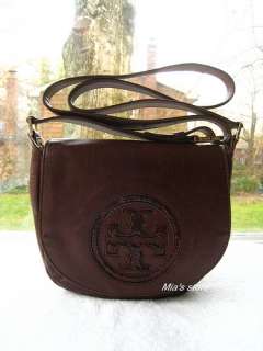 AUTH Tory Burch Purse Leather Burch Mini Flap Crossbody Evening Bag 