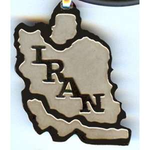  Persian Stainless Steel Pendant Map of Iran with Persian 