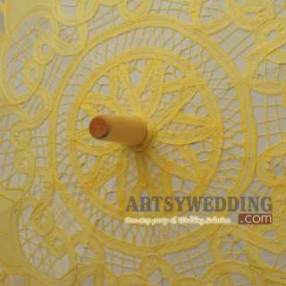 Yellow Cotton Lace Bridal Wedding Umbrella Parasol  