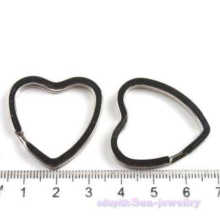 24pcs Heart Charm Split Key Rings Fit Keychains 160459  