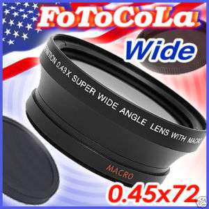 72mm 0.45x Macro WIDE Angle LENS 82mm Front Thread  