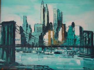 new york brooklyn bridge modernist art Mid century abstract Eames era 