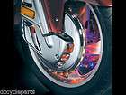   KURYAKYN CHROME ROTOR COVERS W/ AMBER RED BLUE RING OF FIRE 7454