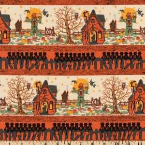  44 Wide Witching Hour Halloween Scare Crows Cream Fabric 
