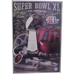 Pittsburgh Steelers Team Signed Super Bowl 40 Poster 