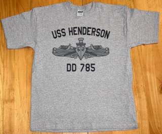 US USN Navy USS Henderson DD 785 Destroyer T Shirt  