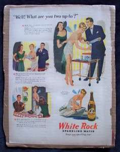 Magazine Print Ad 1940s White Rock Sparkling Water  