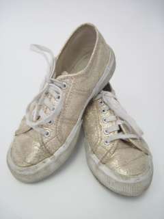 SUPERGA Girls Gold Metallic Sneakers Shoes Size 31  