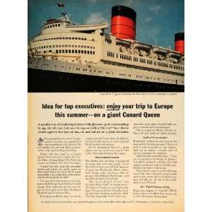  1963 Ad Cunard Line Cruise Queen Elizabeth Ship Voyage 