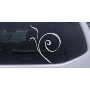 Curly Swirl Car Window Wall Laptop Decal Sticker    Silver 