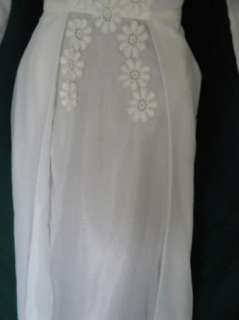 Vintage Long White Wedding Dress Gown 60s B34  