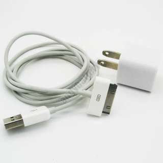 Wall Car Charger & USB charging Data Cable for iPod Touch iPhone 4 4G 