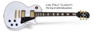 EPIPHONE LES PAUL CUSTOM   ALPINE WHITE   GIBSON   W/ EPIPHONE FITTED 