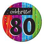 80th Birthday Party ( Age 80 ) COLORFUL MILESTONE DESSERT CAKE PAPER 