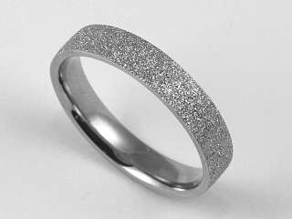 316L Stainless Steel Shiny Stone Finish Ring Band 4mm  
